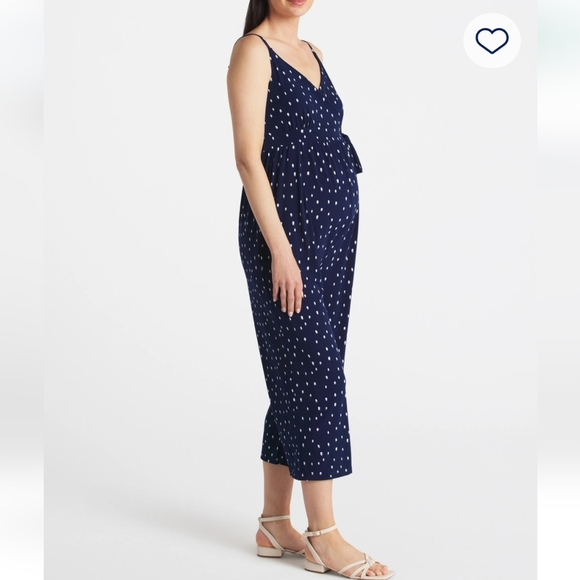 Navy Polka Dot Jumpsuit - Picture 3 of 5